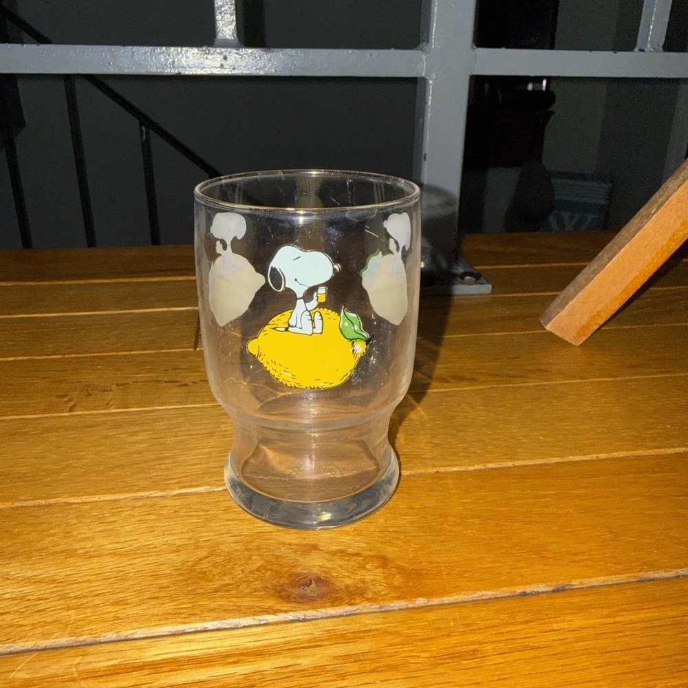 Vintage Peanuts Snoopy Lemon Juice Tumbler 1958 Charles Schulz